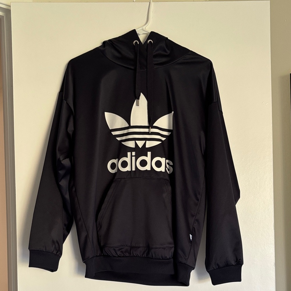 Adidas Navy Blue Hoodie with White Logo